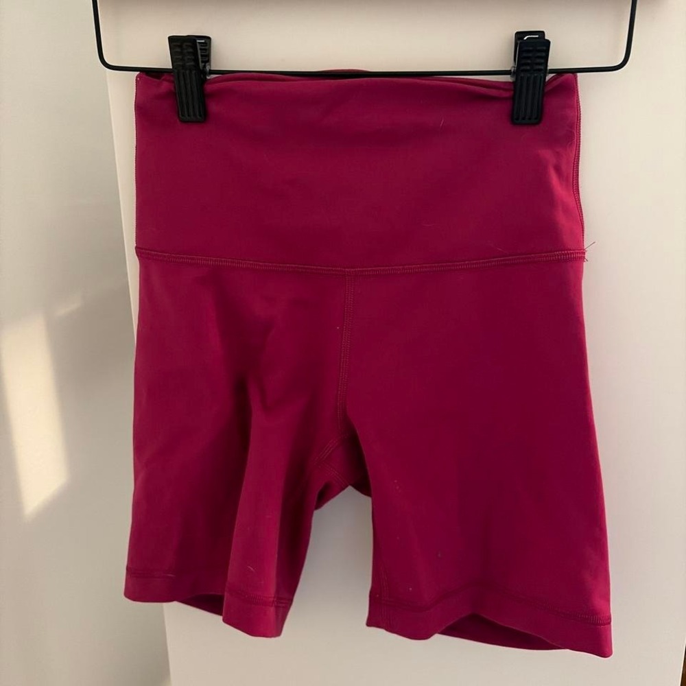 Pink Lululemon biker shorts size 4